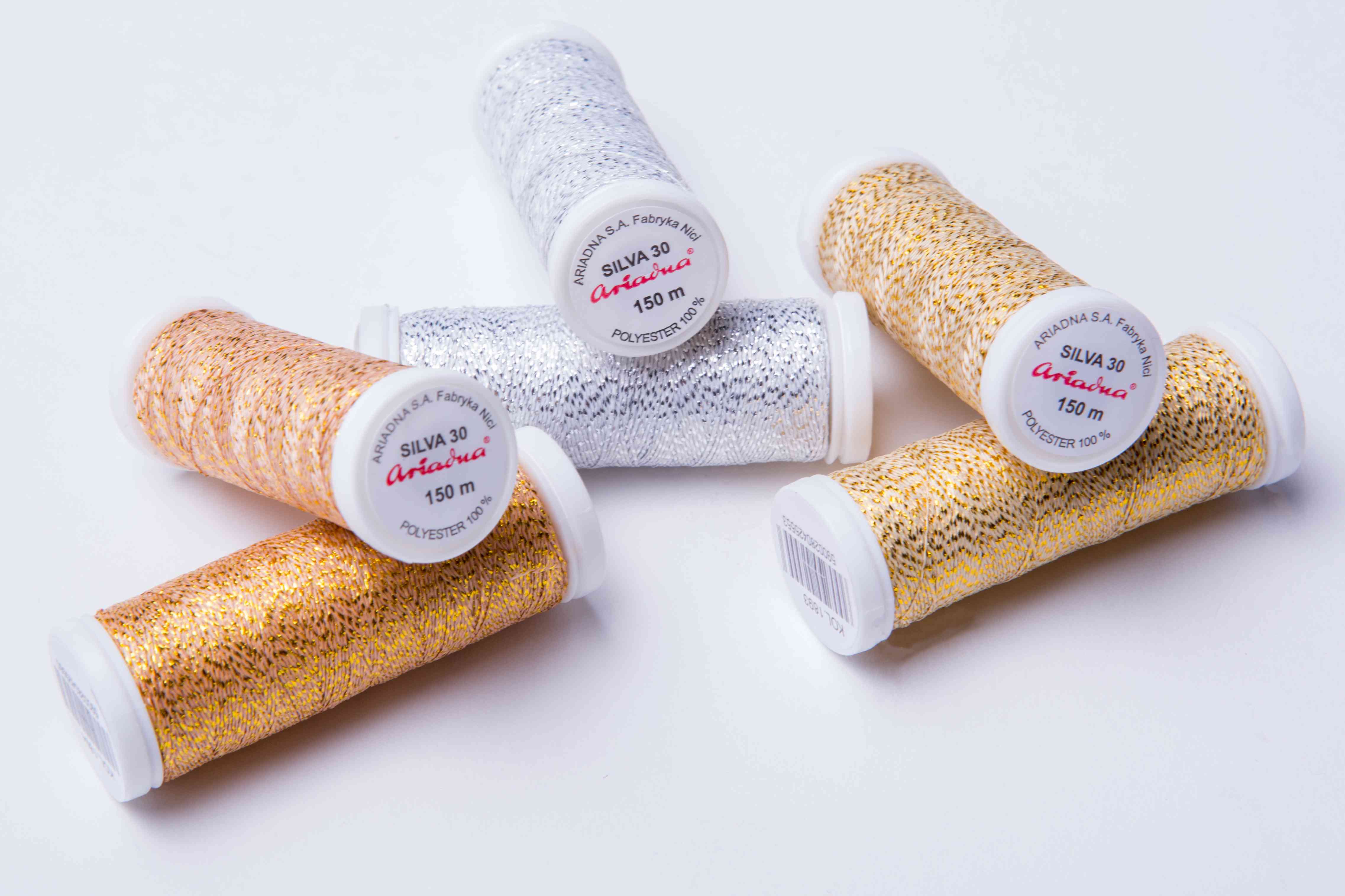 nitě Silva 30N a 40N metalizované pro vyšívání 150/250m-1