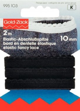 Guma krajková šíře 10mm, délka 2m, barva černá
