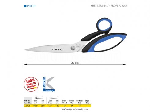 Nůžky pro přesné stříhání těžkých materiálů, délka 10