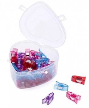 Svorky na textil 2,6 cm, krabička ve tvaru srdce (40 ks) Prym Love